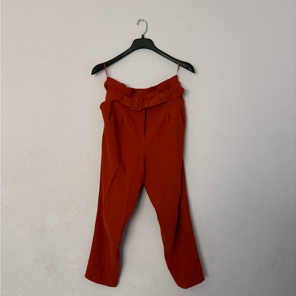 Topshop Rust Belted Trousers